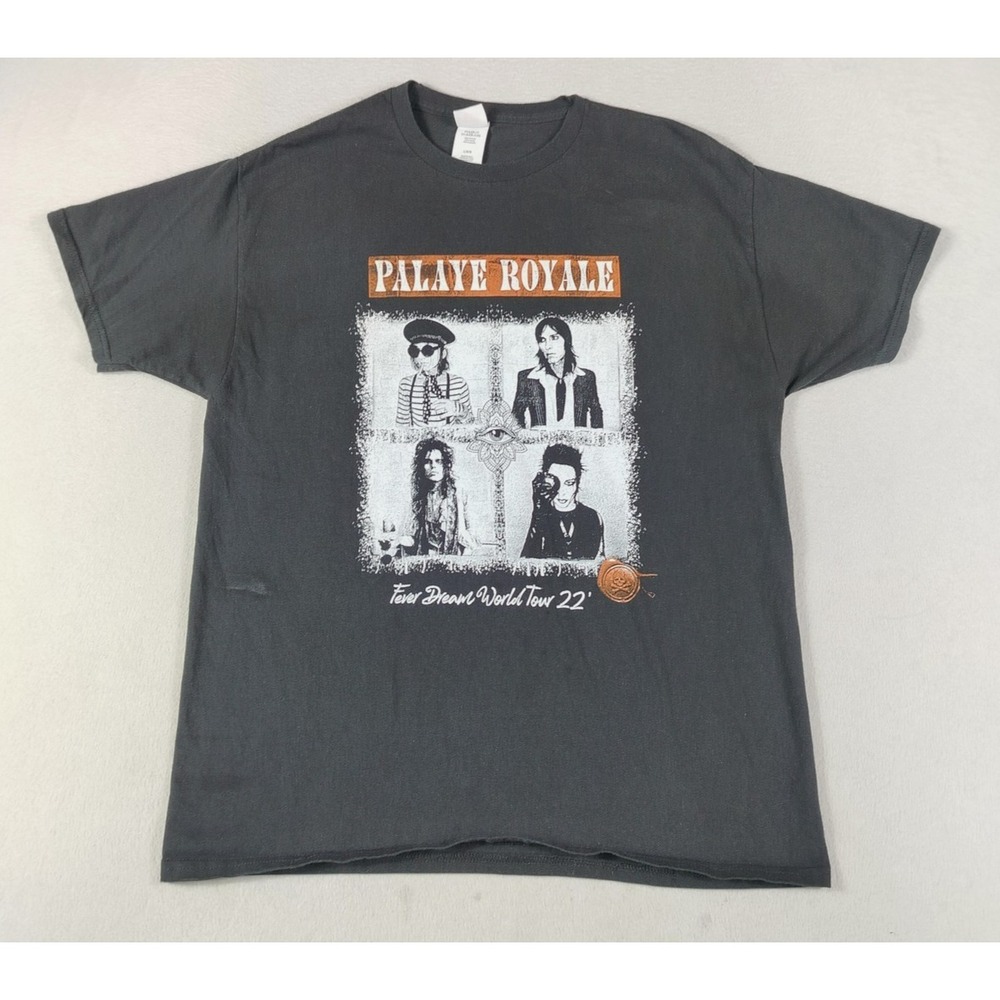 Hanes Palaye‎ Royale Shirt Mens Large Black Fever Dream World Tour 22' Band Tee